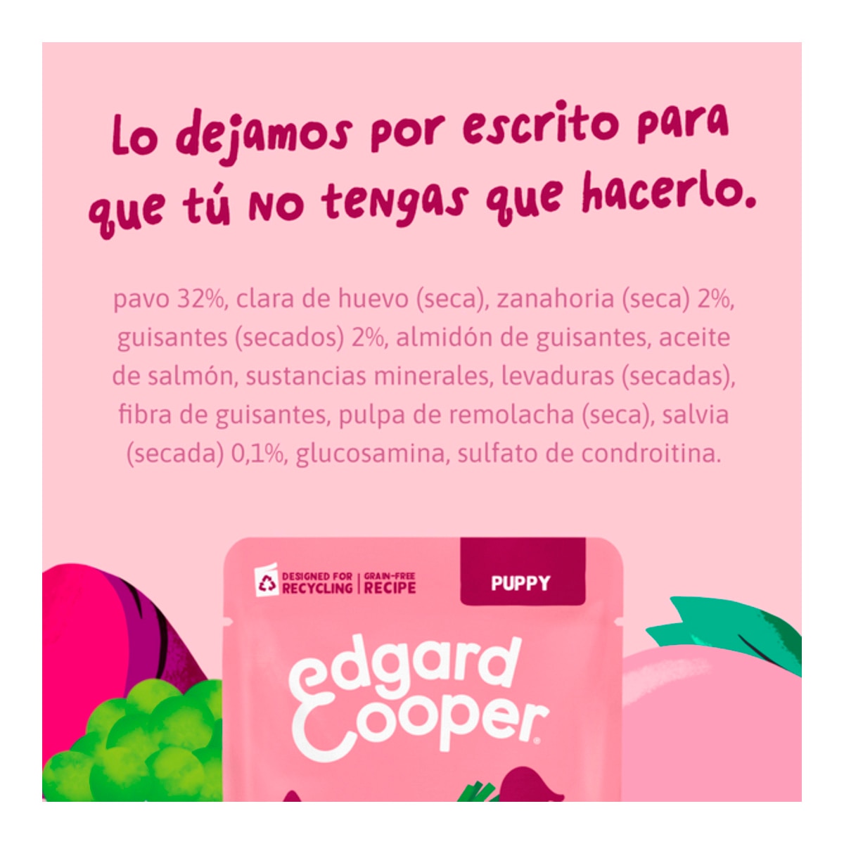Comida húmeda para perros cachorros estofado de pavo Edgard&Cooper 4