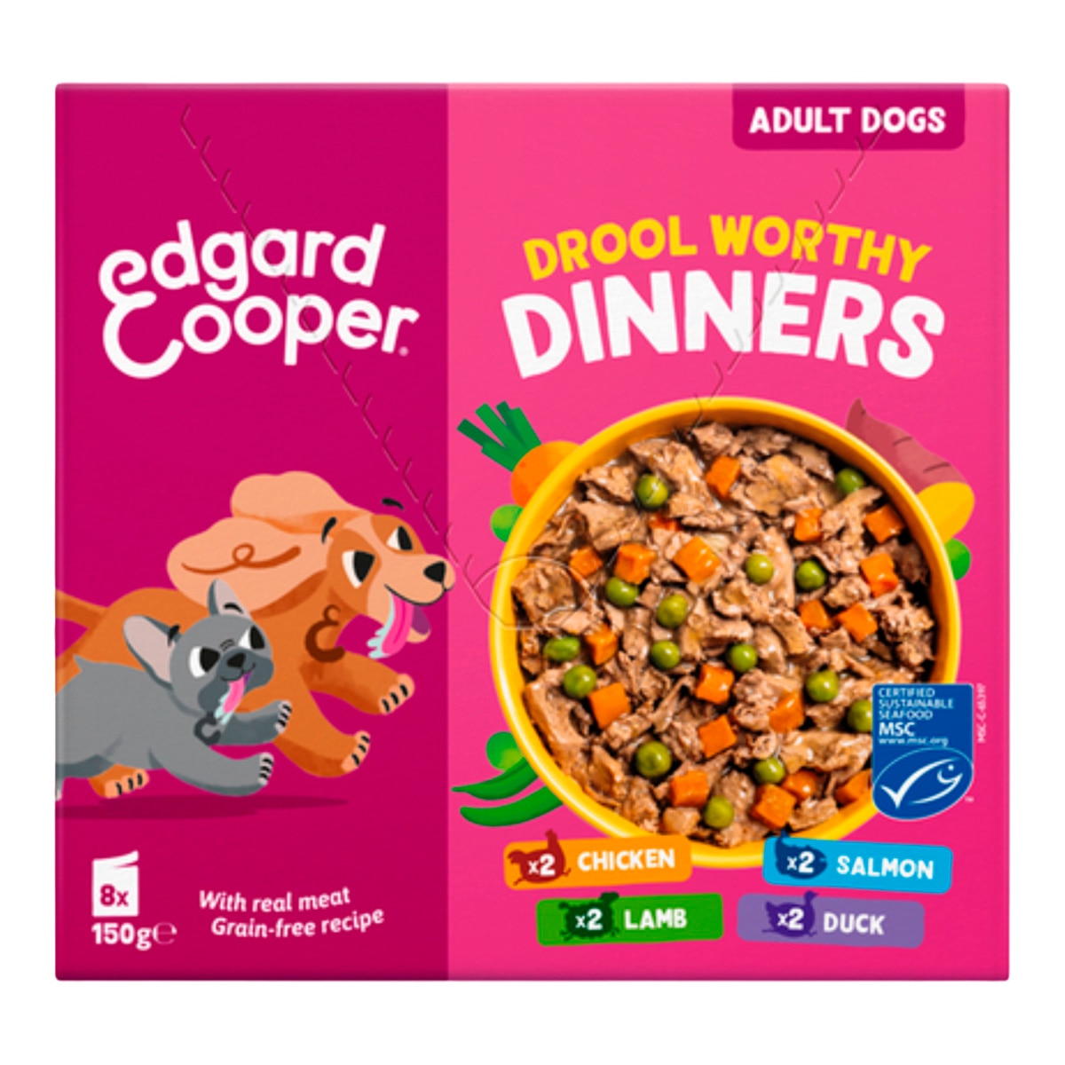 Imagen 0 de Comida húmeda para perros adultos Drool Worthy Dinners Edgard&Cooper 8 x 150 g