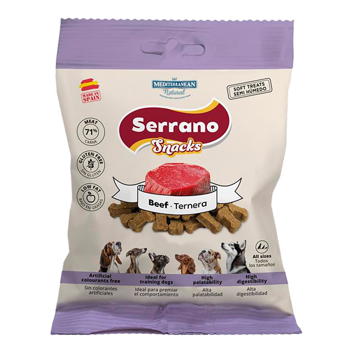 Imagen 0 de Snack para perros Mediterranean Natural Serrano 85 g
