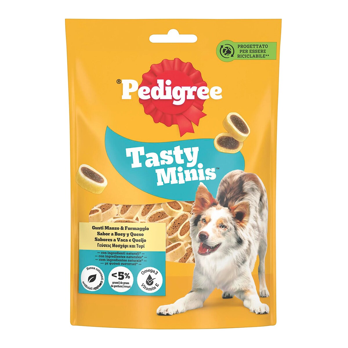 Pedigree Tasty - Snack para perros adultos Pedigree Cheesy 140 g