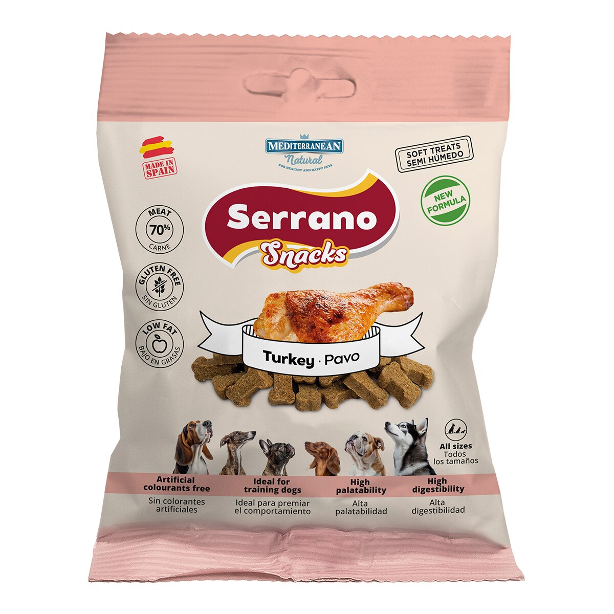 Imagen 0 de Snack para perros Mediterranean Natural Serrano pavo 85 g