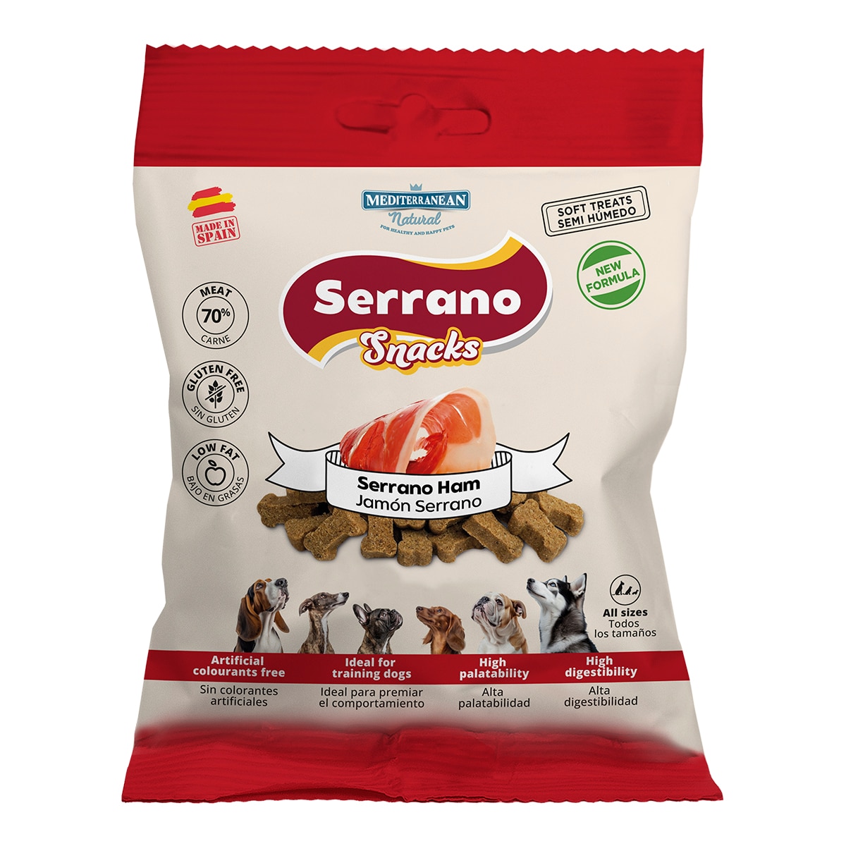 Imagen 0 de Snack para perros adultos Mediterranean Natural Serrano jamón serrano 85 g