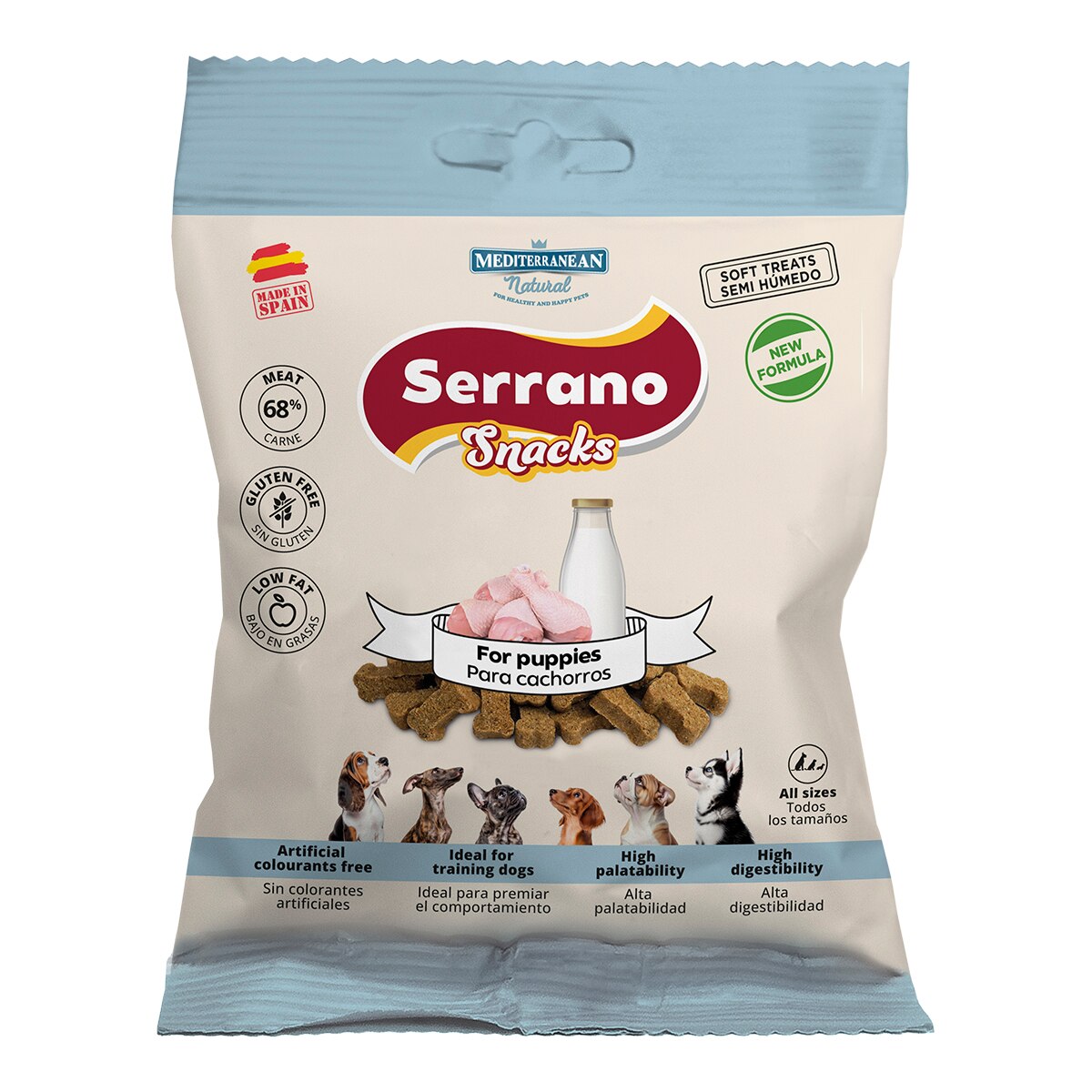 Imagen 0 de Snack para perros cachorros Mediterranean Natural Serrano 85 g