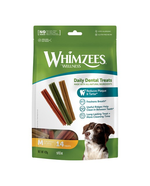 Snack para perros medianos Whimzees hueso estrella mix bolsa grande 3