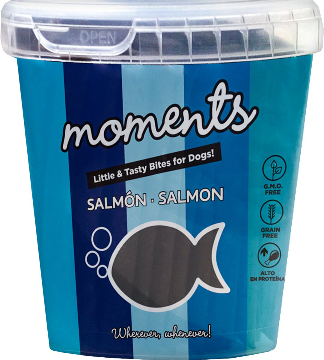 Moments - Snack para perros adultos Moments salmón 600 g