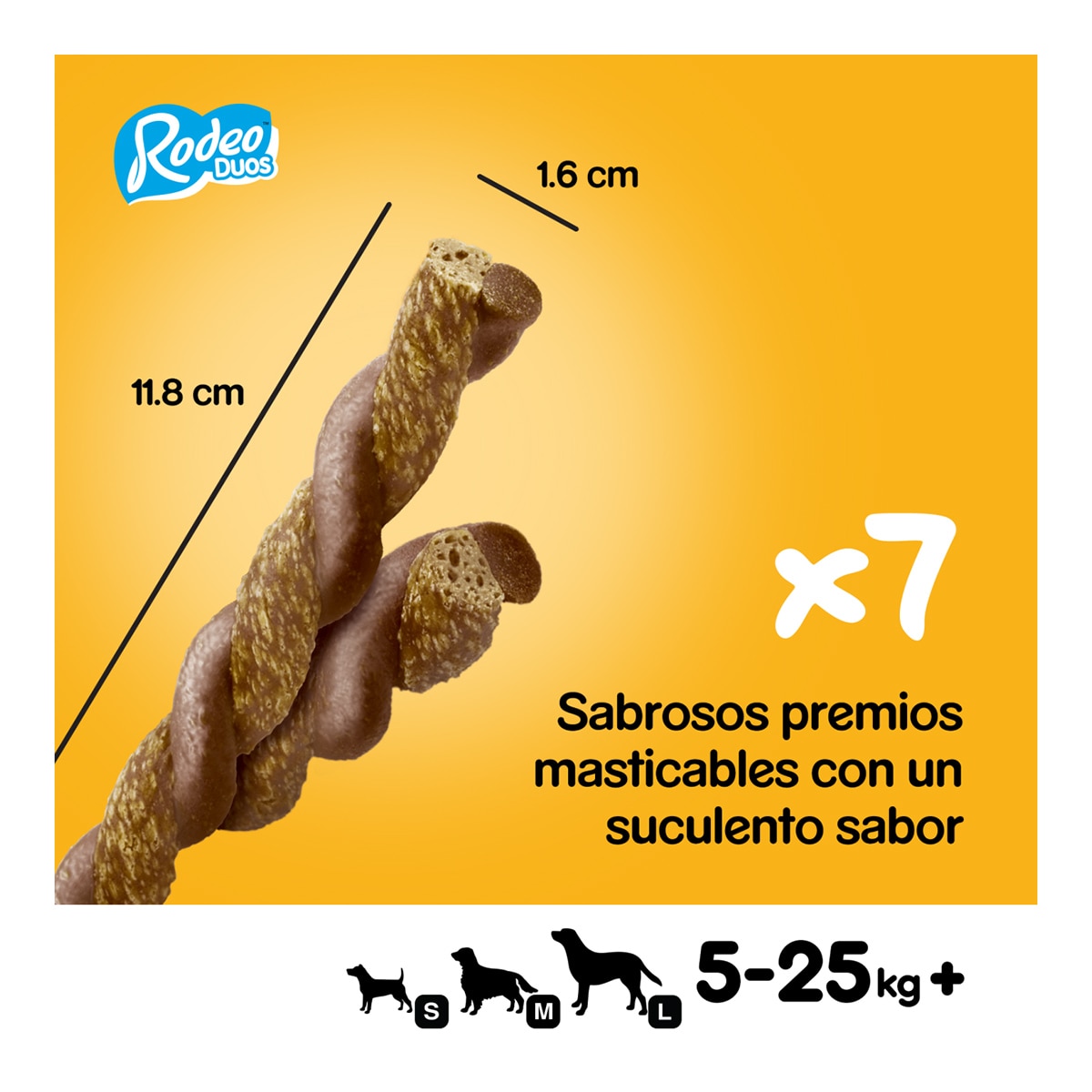 Snack para perros adultos pequeños, medianos y grandes Pedigree Rodeo dúo pollo y bacon 7 uds 2