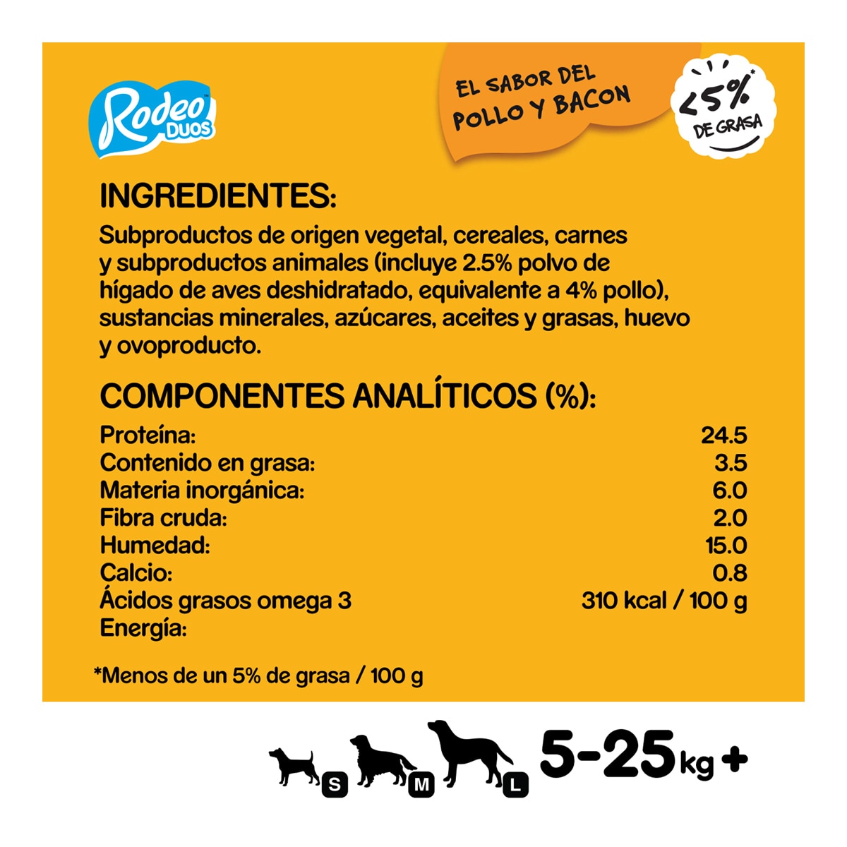 Snack para perros adultos pequeños, medianos y grandes Pedigree Rodeo dúo pollo y bacon 7 uds 4