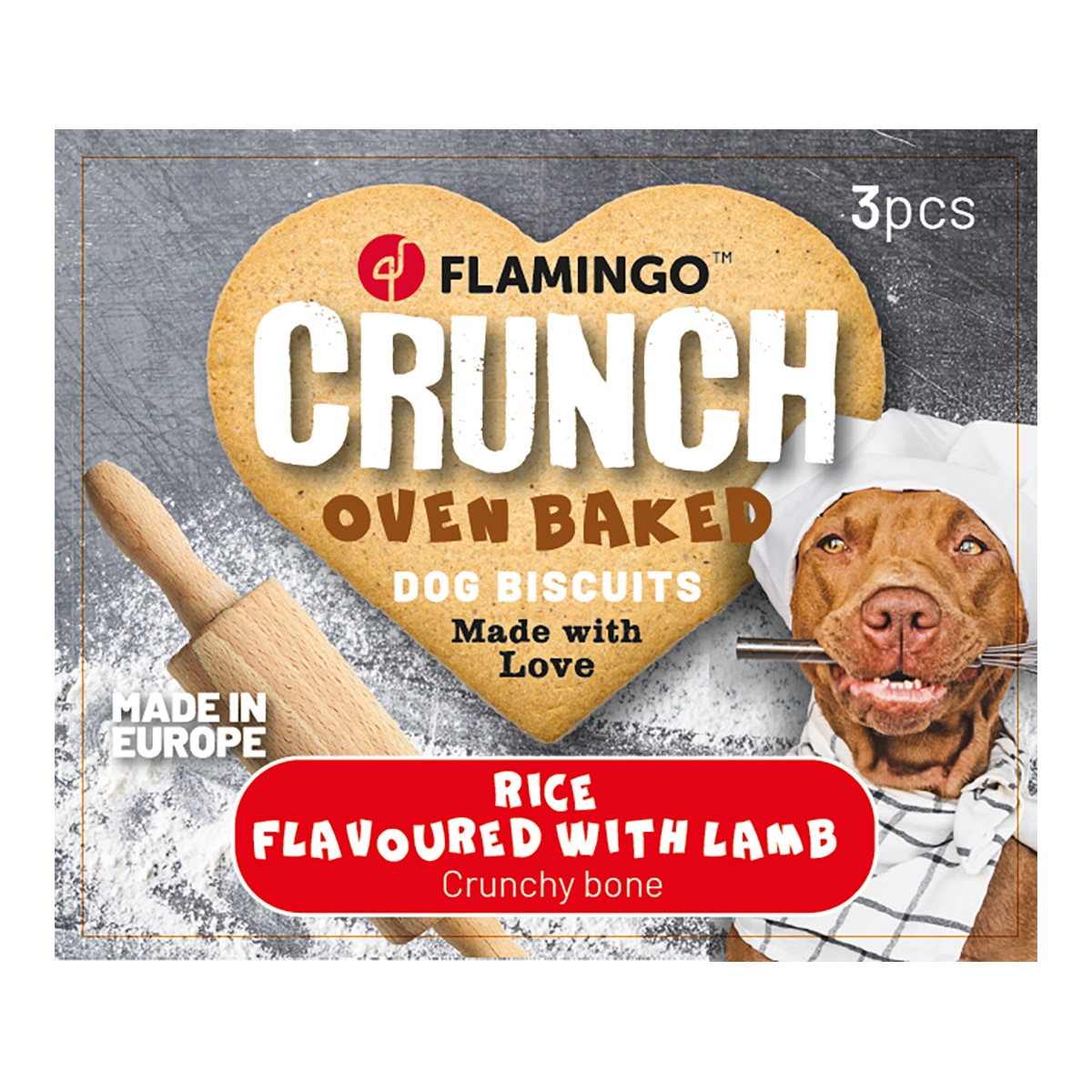 Galletas para perros adultos Flamingo cordero y arroz 3