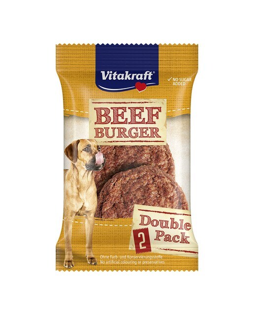 Snack para perros Vitakraft hamburguesa ternera 2 uds