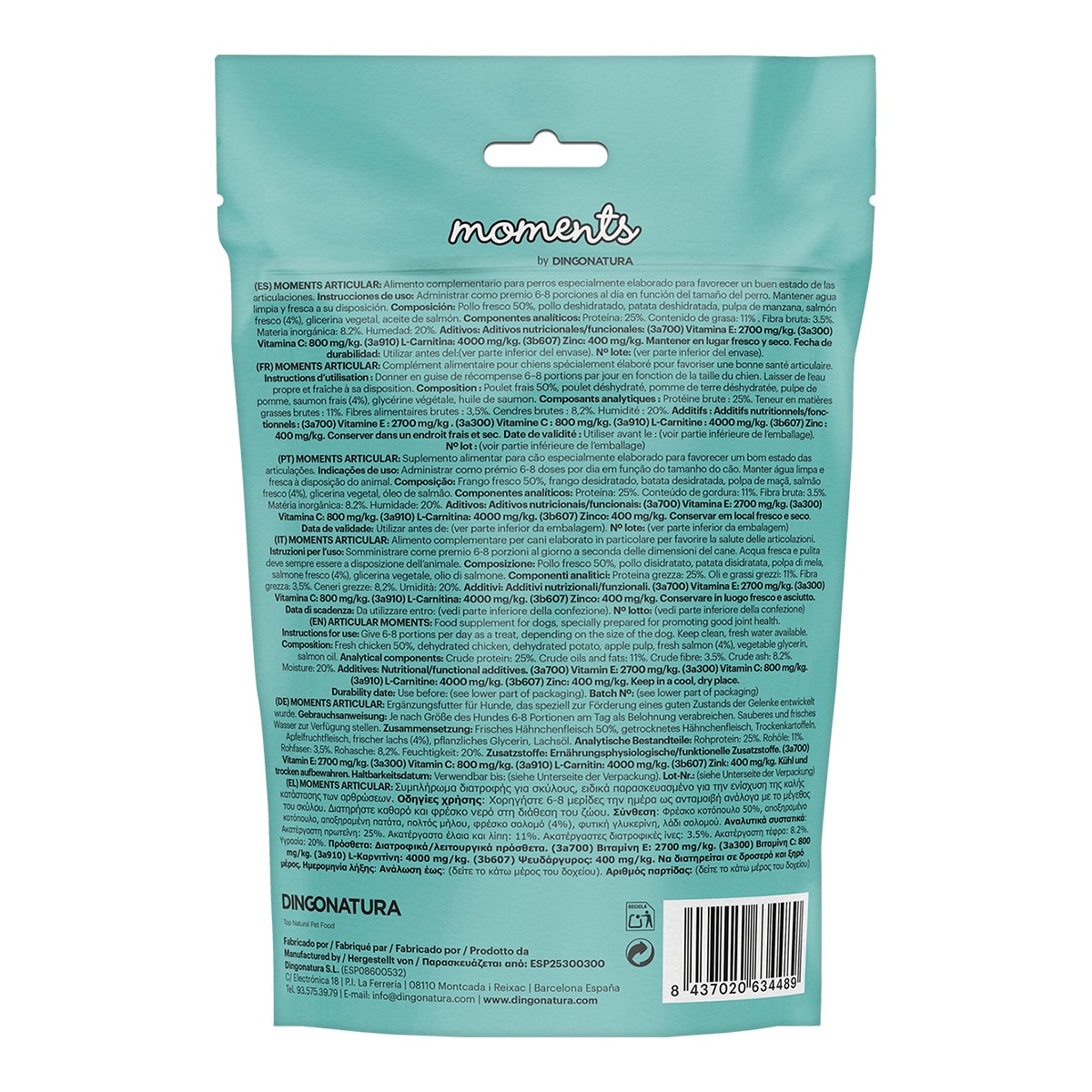 Snack para perros Moments Articular pollo 150 g 2