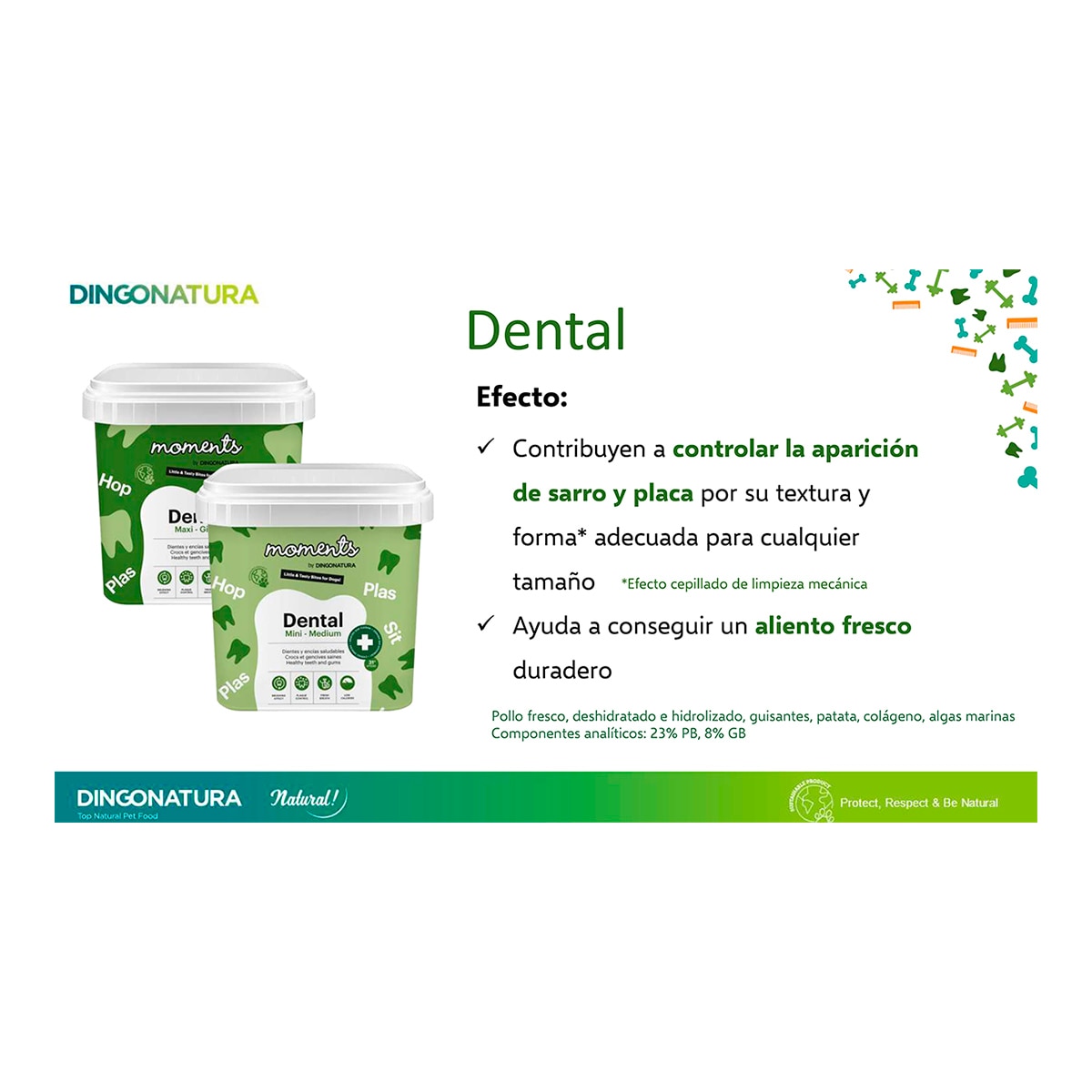 Snack para perros minis y medianos Moments dental Mini-Medium pollo 500 g 3