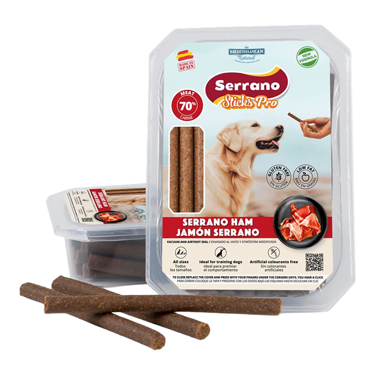 Mediterranean Natural - Snack para perros adultos Mediterranean Natural Ibéricas sticks jamón serrano
