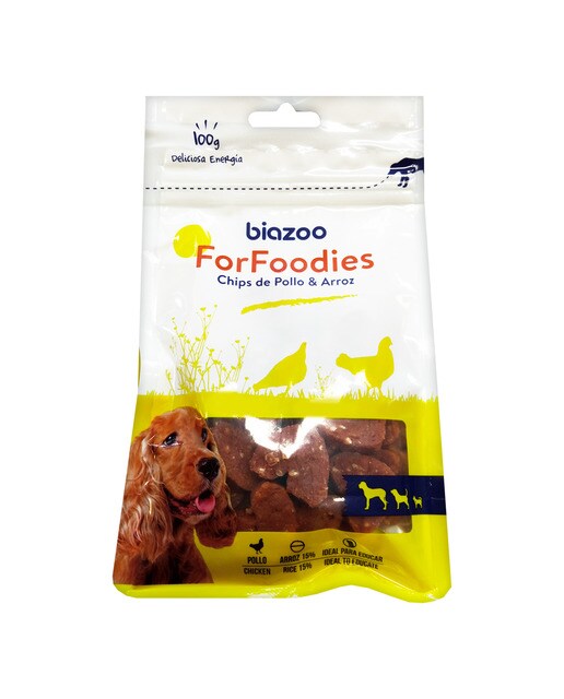 Biazoo - Snack para perros Biazoo chips corazones de pollo y arroz 100 g