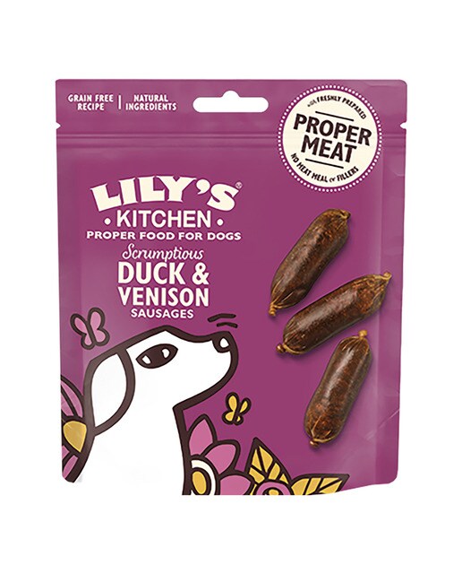 Lily's Kitchen - Snack para perros adultos Lily's Kitchen grain free salchichas pato y venado 70 g