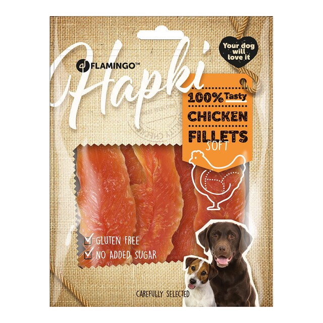 Snack para perros Flamingo filetes suaves de pollo 170 g