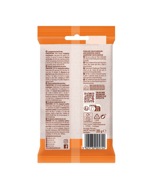 Snack para perros cachorros y adultos Nature's Variety Meat Bites pollo liofilizado 20 g 2