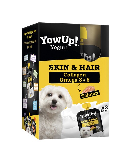 Imagen 0 de Yogur para perros adultos Yow Up piel y pelo salmón pack 3 uds