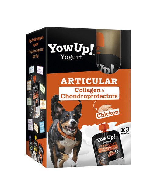 Yow Up - Snack para perros adultos Yow Up yogur articular pollo 3 x 115 g