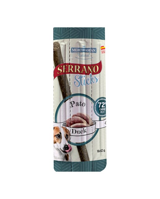 Mediterranean Natural - Snack para perros adultos Mediterranean Natural Serrano sticks pato 16 x 12 g