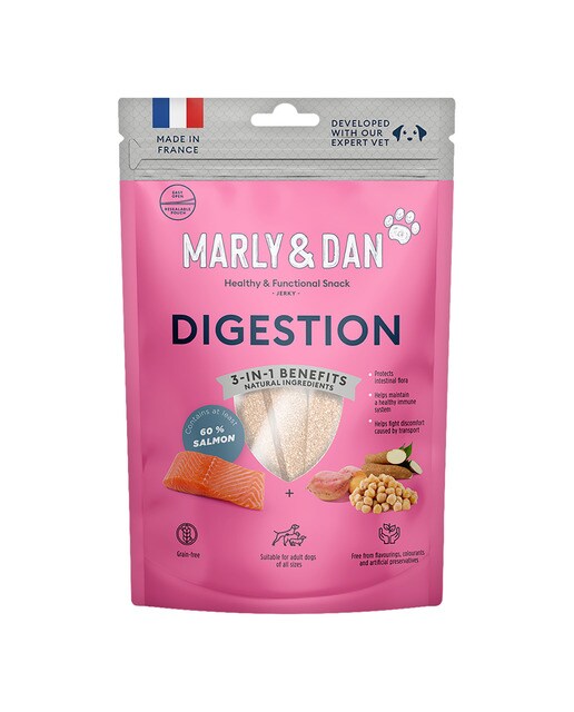 Marly & Dan - Snack para perros adultos Marly & Dan digestión salmón 80 g
