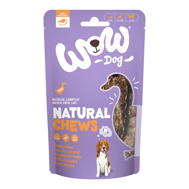 Snack para perros adultos Wow Natural Chews cuellos de pato 250 g