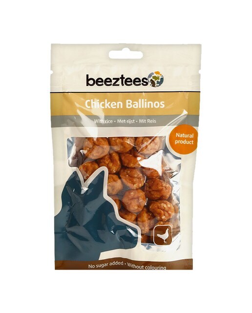 Snack para perros Beeztees albóndigas de pollo y arroz 100 g