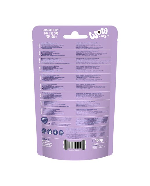Snack para perros Wow Superfood tiras cordero con remolacha 150 g 2