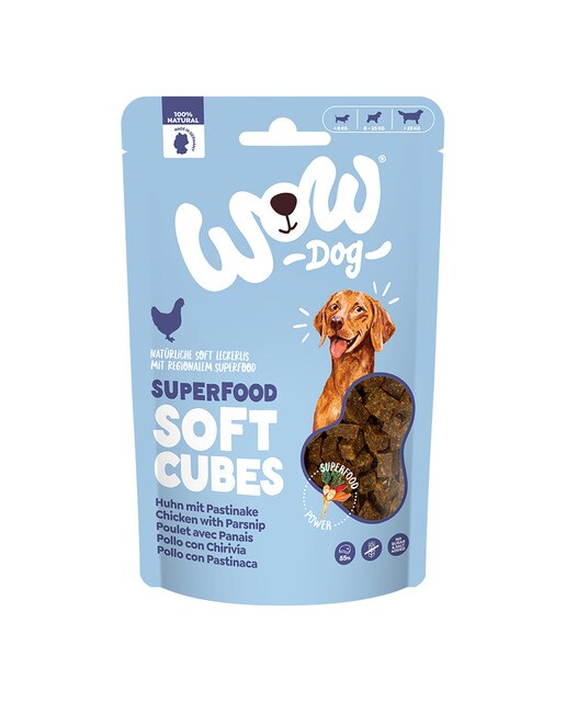 Wow - Snack para perros Wow Superfood cubitos de pollo con chirivía 150 g