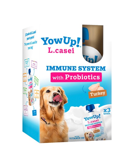Yow Up - Yogur sin lactosa para perros Yow Up yogur L. Casei sistema inmune con probióticos pavo 3 x 115 g
