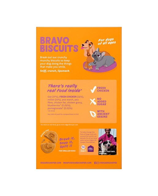 Snack para perros Edgard & Cooper galletas Bravo pollo 400 g 8