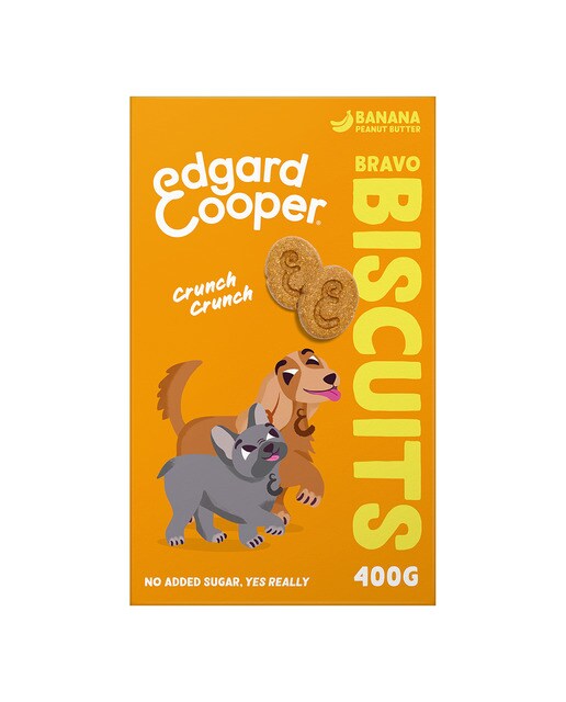 Edgard & Cooper - Snack para perros Edgard & Cooper galletas Bravo plátano y crema de cacahuete 400 g