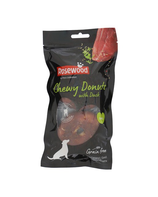 Rosewood - Snack para perros adultos Rosewood Chewy Donuts con pato grain free 2 x 75 g
