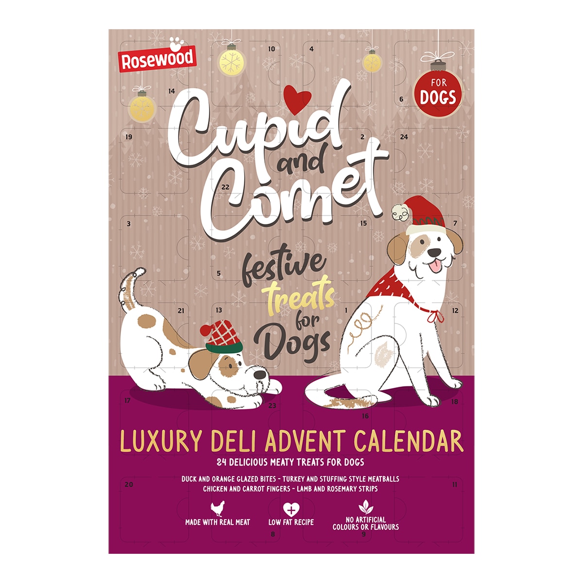 Rosewood – Calendario de Adviento de lujo para perros adultos Rosewood 24 piezas. 100 g