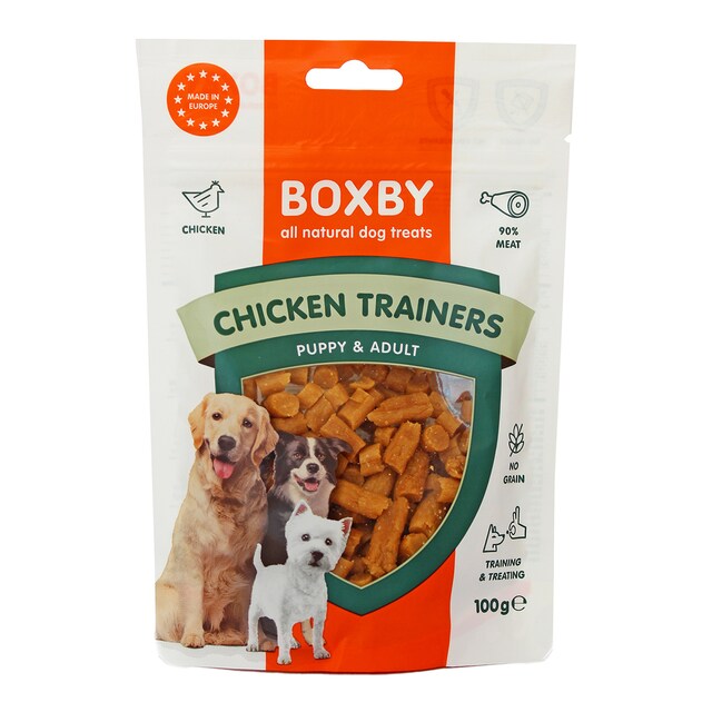 Imagen 0 de Snack para perros cachorros y adultos Boxby Chicken Trainers pollo 100 g