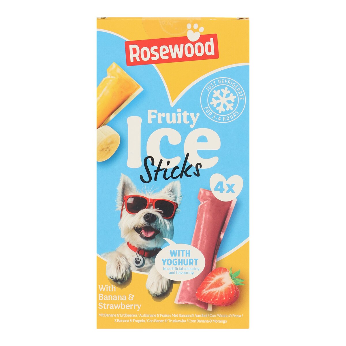 Rosewood – Snack helado para perros adultos con yogur, pollo y frutas 4x40g Rosewood. 160 g