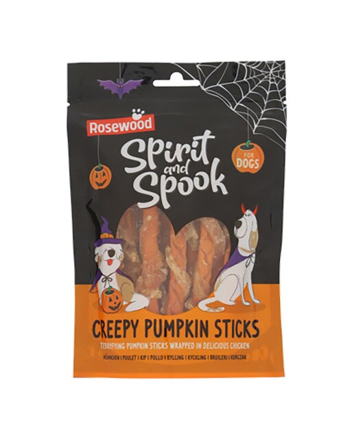 Imagen 0 de Snack para perros adultos Rosewood Sticks Creepy pollo y calabaza 100 g