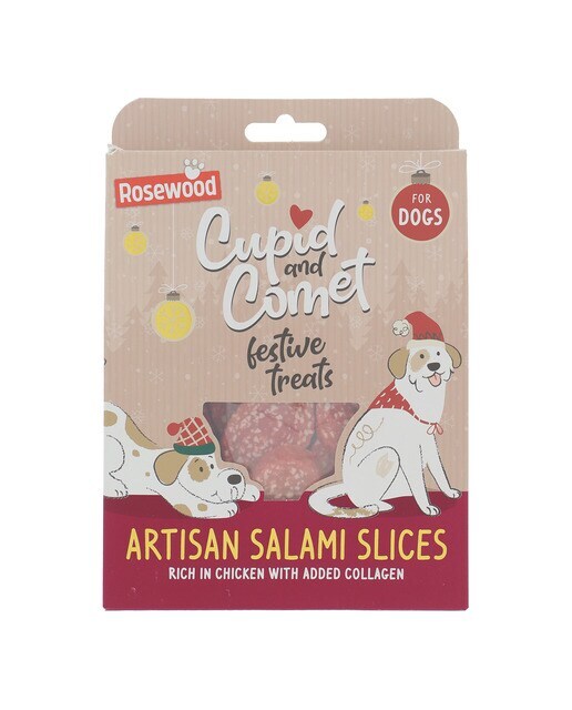 Snack para perro adulto Salami Slices Roewood pollo 120 g
