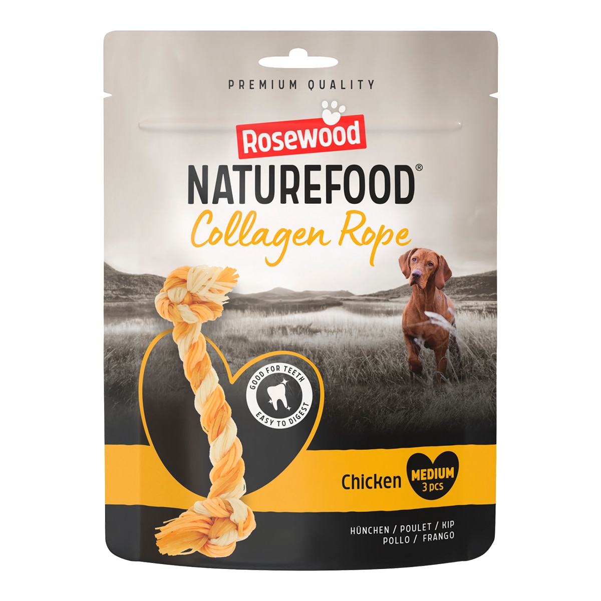 Rosewood - Snack para perros adultos pequeño mediano y grande Naturefood Collagen Rope pollo Rosewood 90 g