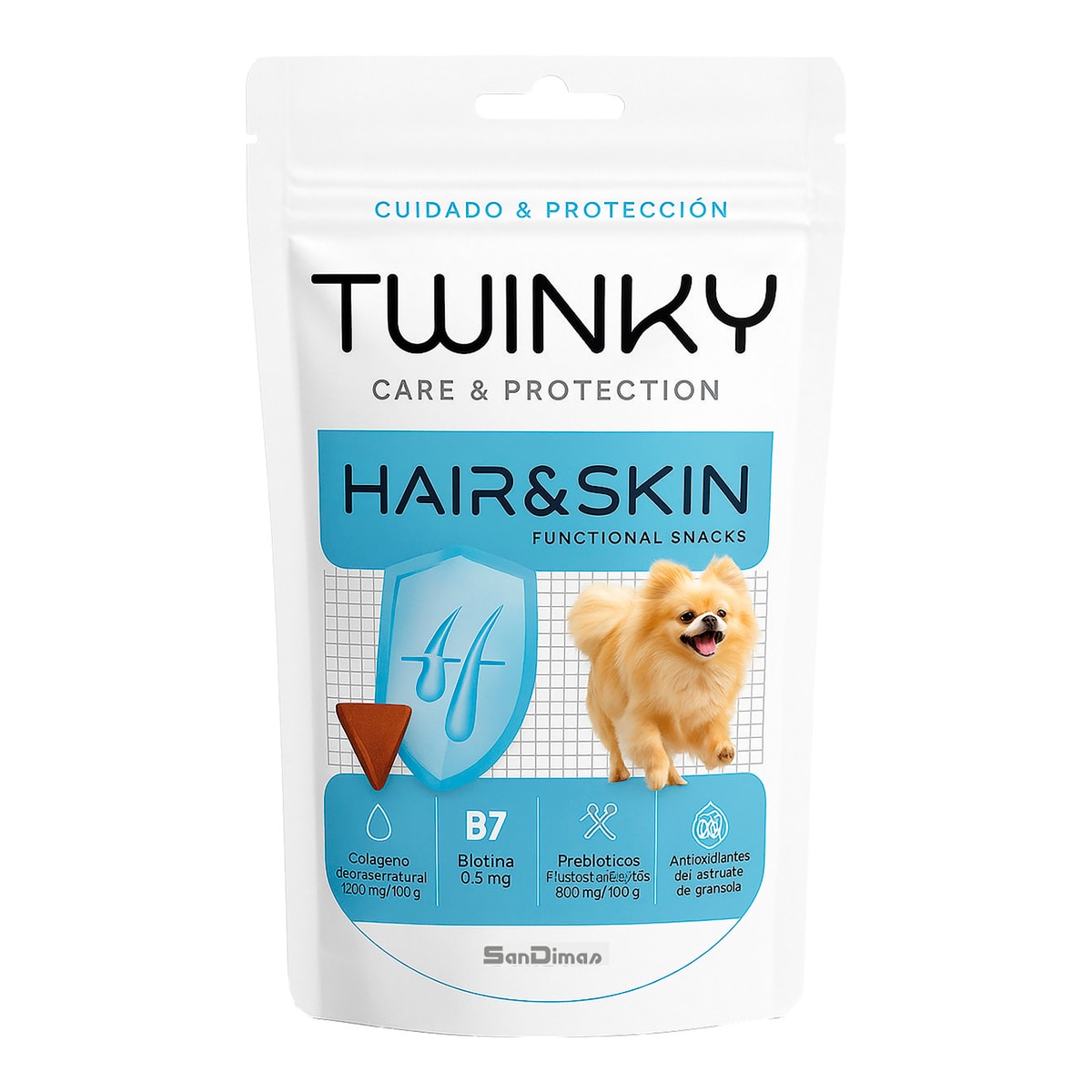Imagen 0 de Snack cuidado pelo y piel para perros Twinky 100 g