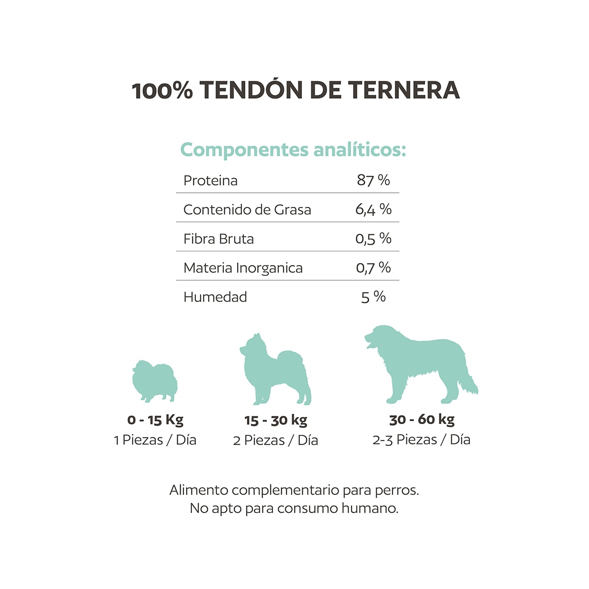 Tendón de ternera natural para perros Hobbitalf 100 g 3