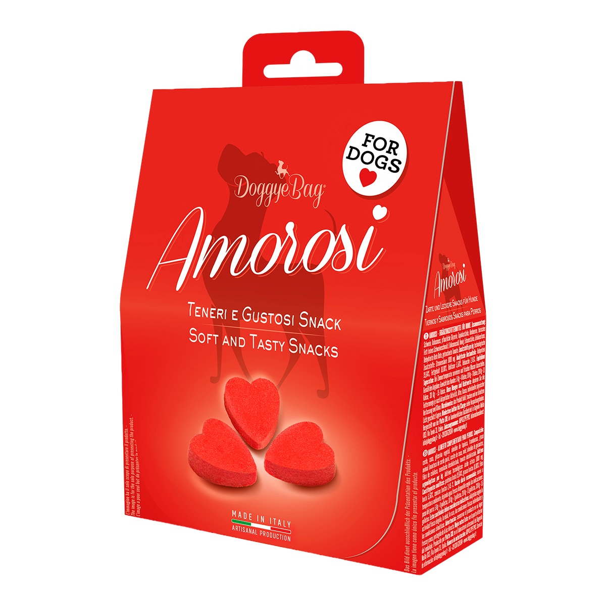 Imagen 0 de Snacks para perros adultos Love Heart cerdo, coco, frambuesa y miel Doggyebag 90 g