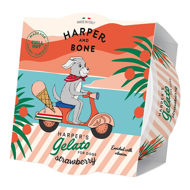 Snack helado para perros sabor fresa Harper&Bone 40 g