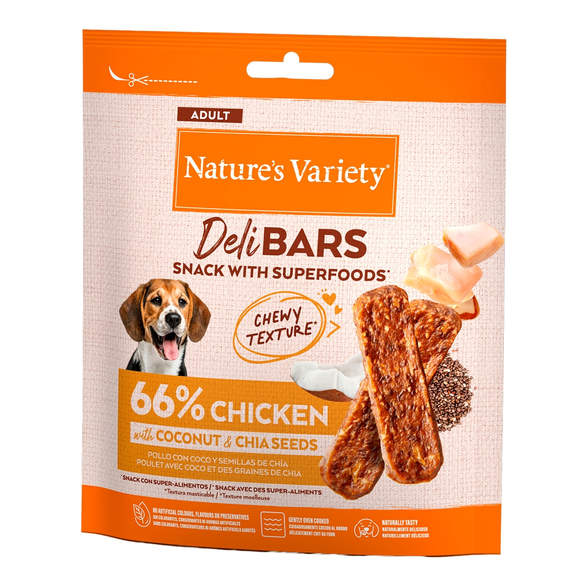 Imagen 0 de Snack para perros adultos Deli Bars sabor pollo 70g