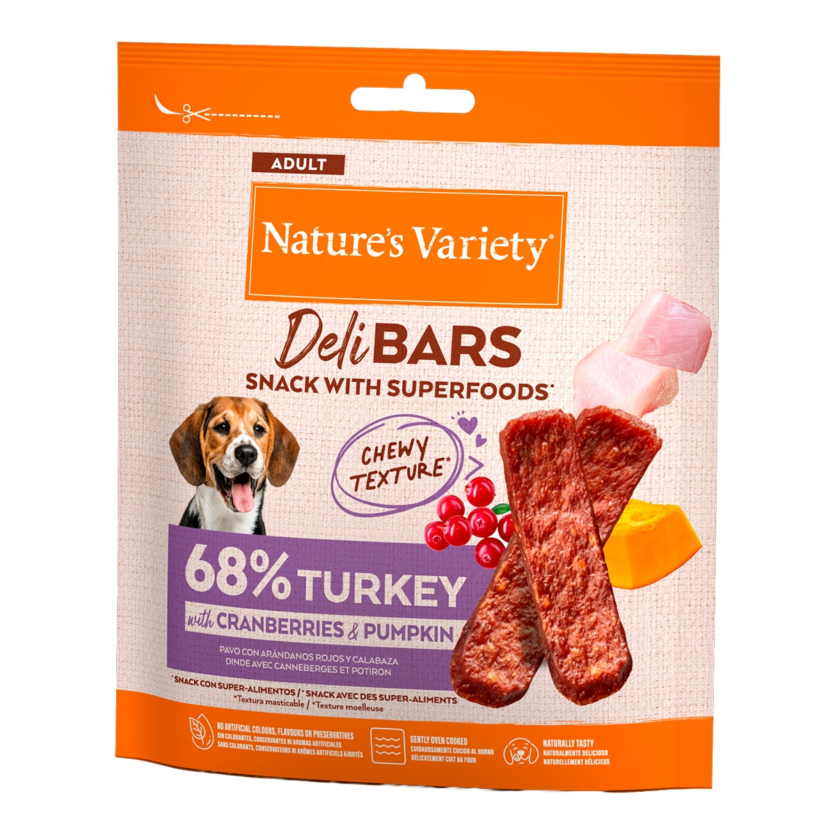 Imagen 0 de Snack para perros adultos Deli Bars pavo 70g