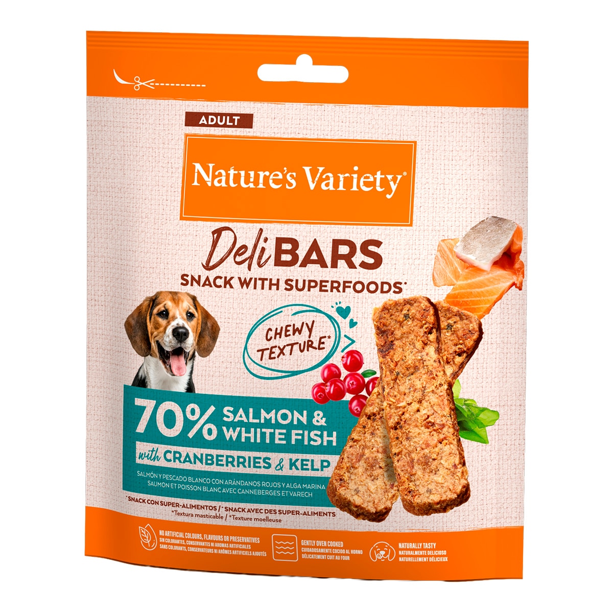 Imagen 0 de Snack para perros adultos Deli Bars salmón 70g