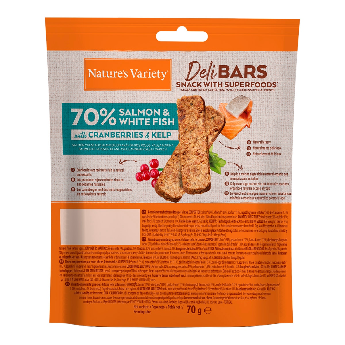 Snack para perros adultos Deli Bars salmón 70g 2