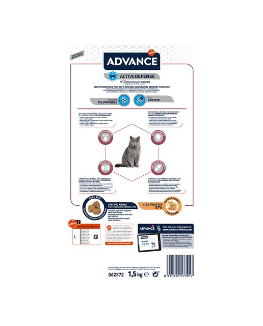 Pienso para gatos sénior esterilizados Advance Sterilized +10 pollo 1,5 kg 4