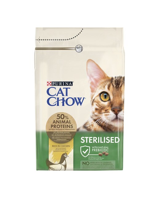 Purina Cat Chow - Pienso para gatos adultos esterilizados Cat Chow pollo