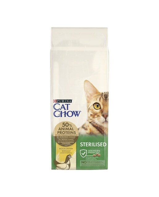 Pienso para gatos adultos esterilizados Cat Chow pollo