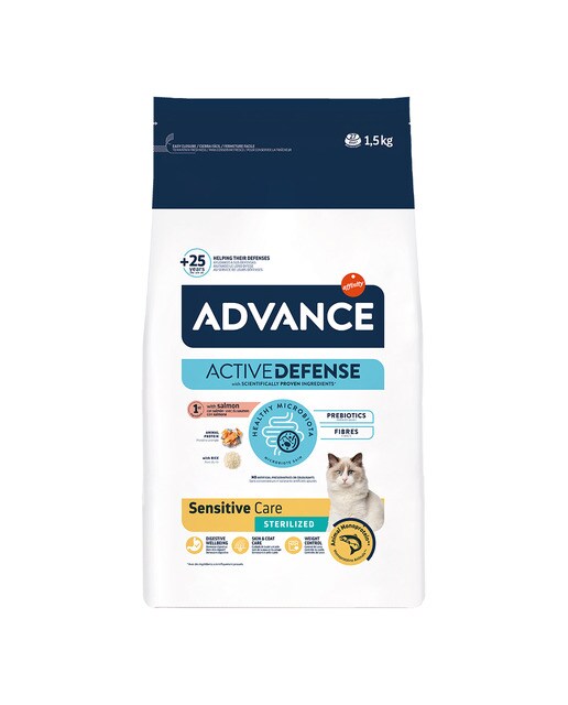 Advance - Pienso para gatos adultos Advance Sterilized Sensitive salmón y cebada